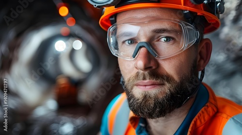 Obraz na płótnie Construction worker wearing protective safety gear w salonie