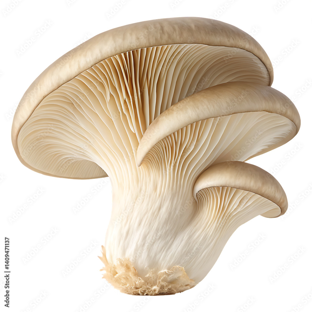 3d the soli oyster mushroom isolated on white background 3d the soli oyster mushroom isolated on white background