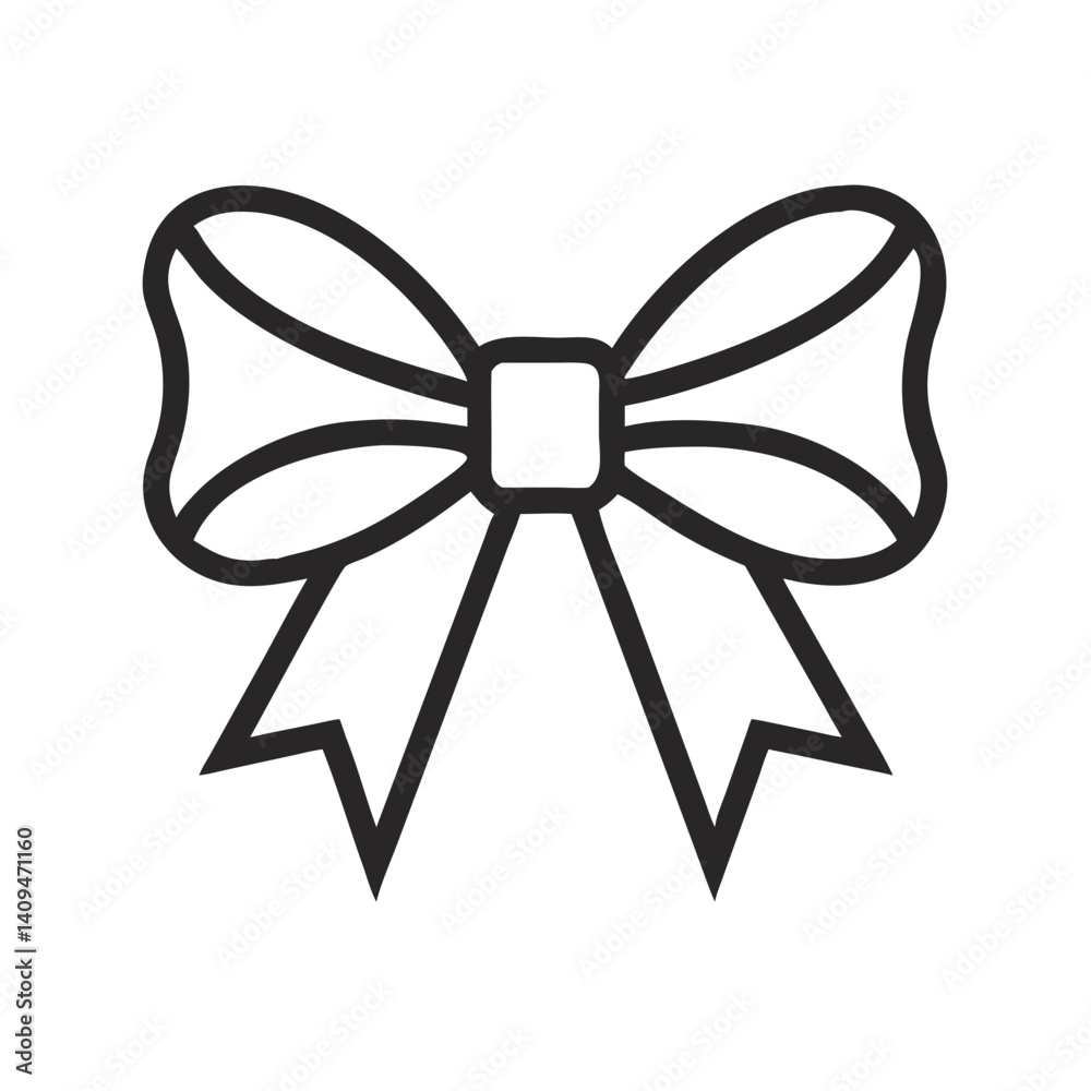 Decorative Bow Icon Representing Gift Wrap Element and Present Decoration Decorative Bow Icon Representing Gift Wrap Element and Present Decoration