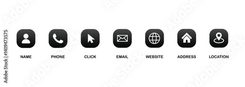 Collection of business card icons in various styles