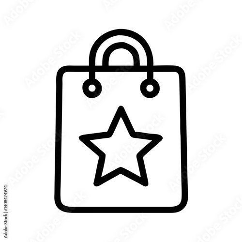 Gift Bag with Star Symbol Representing Party Favor and Celebration Treat