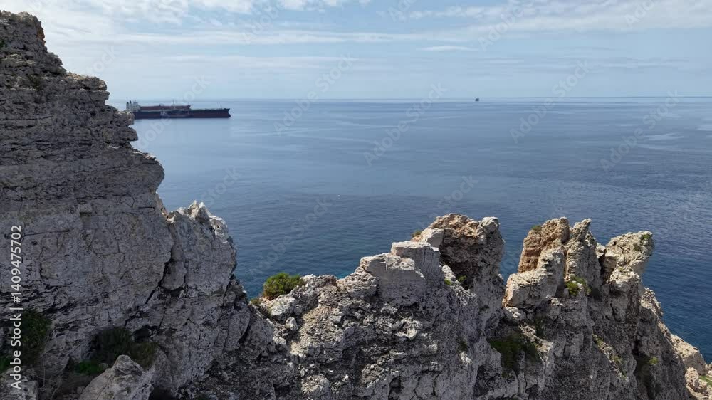 Discover breathtaking aerial views of Malta's stunning coastline and the tranquil Mediterranean Sea with a panoramic perspective Discover breathtaking aerial views of Malta's stunning coastline and the tranquil Mediterranean Sea with a panoramic perspective