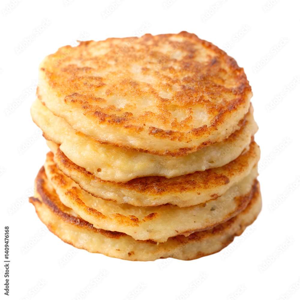 Stack of potato pancake isolated on transparent background Stack of potato pancake isolated on transparent background