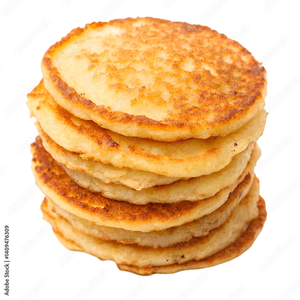 Stack of potato pancake isolated on transparent background Stack of potato pancake isolated on transparent background