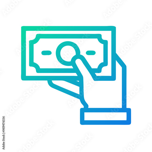 Hand with Cash Icon Representing Money Transfer