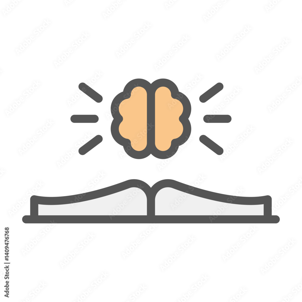 Fototapeta premium knowledge filled outline icon. open book color line illustration.