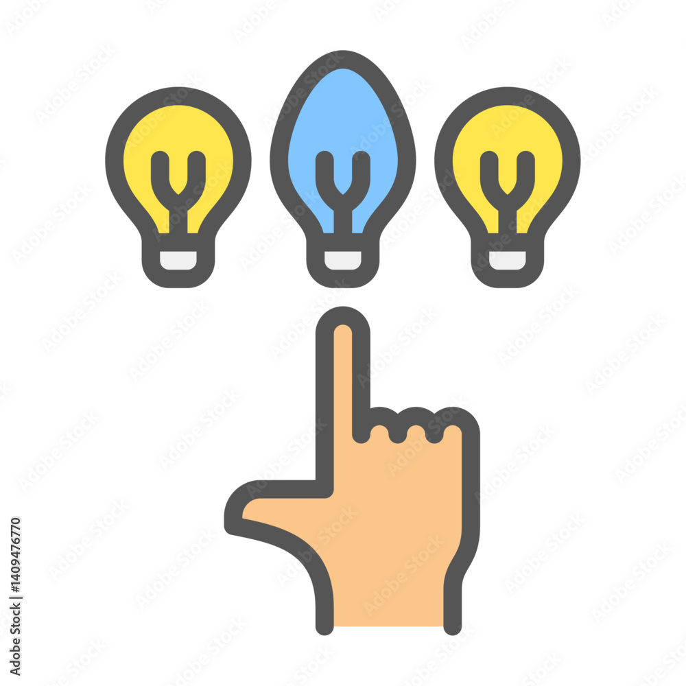 Fototapeta premium unique filled outline icon. different color line illustration.