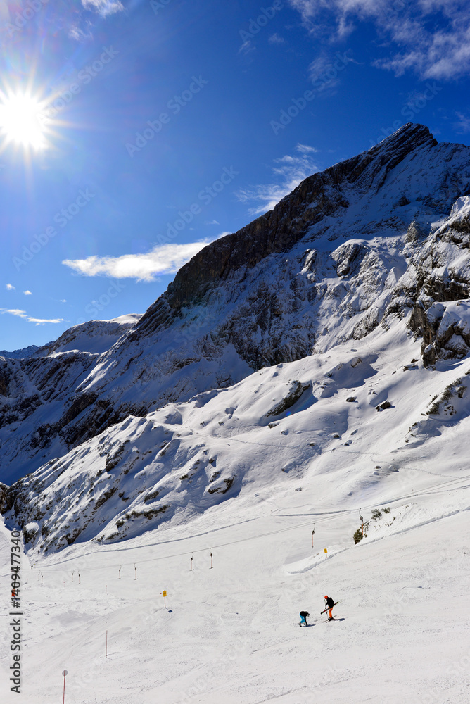 Skigebiet am Osterfelderkopf bei Garmisch-Partenkirchen (Bayern)