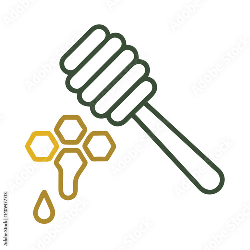 Honey Dipper Icon Representing Beekeeping Product