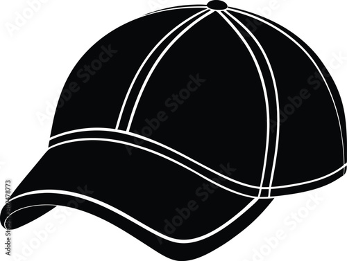 Golf Hat Silhouette Black Vector | Sports Cap, Outdoor Game & Athlete Style Design