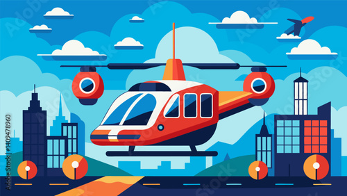 With the ability to hover and land in designated areas air taxis offer a more personalized and convenient experience for passengers without the hassle of finding parking or. Vector illustration