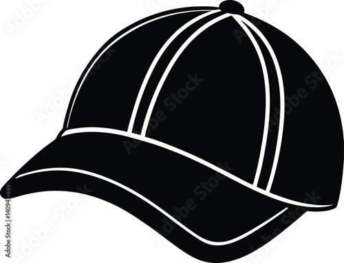 Golf Hat Silhouette Black Vector | Sports Cap, Outdoor Game & Athlete Style Design