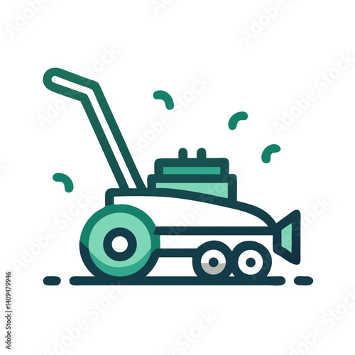 Lawn Mower Icon Representing Grass Maintenance