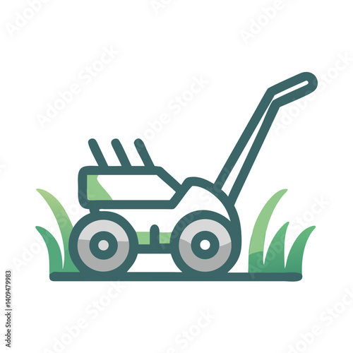 Lawn Mower Icon Representing Grass Maintenance