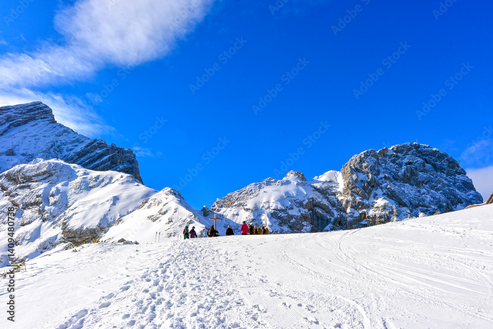 Skigebiet am Osterfelderkopf bei Garmisch-Partenkirchen (Bayern)
