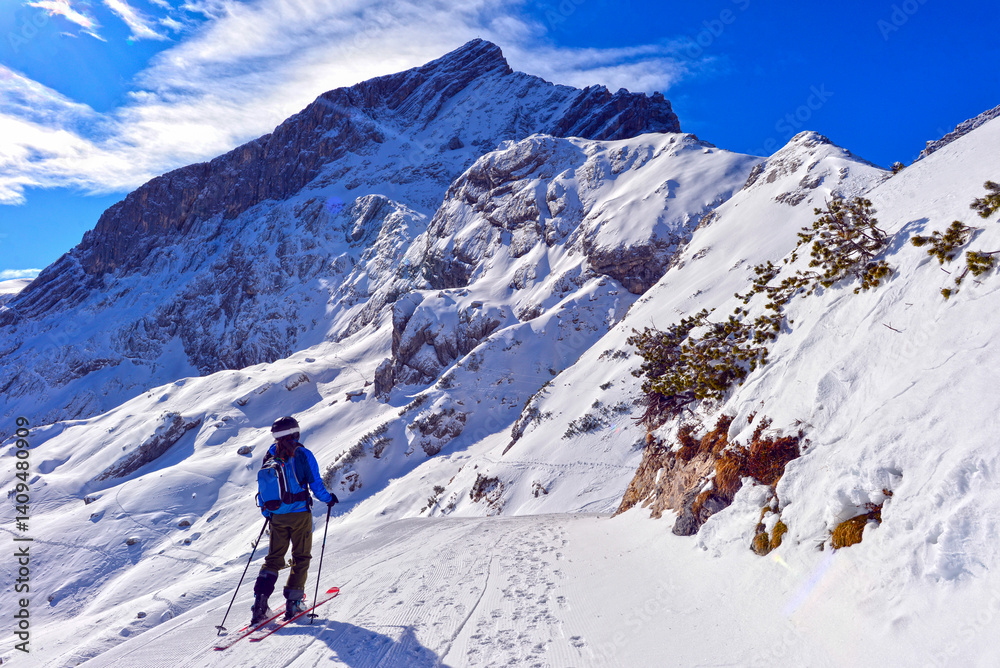 Skigebiet am Osterfelderkopf bei Garmisch-Partenkirchen (Bayern)