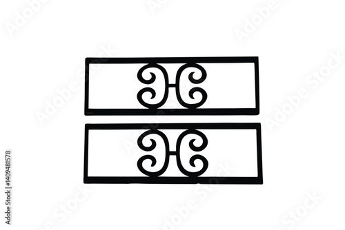 Ornamental Ironwork Silhouette Graphic Elements For Elegant Designs And Creative Decorative Embellishments On A White Background