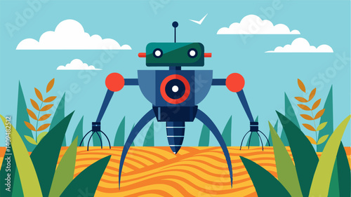 Insect Monitoring Using infrared sensors and thermal imaging an autonomous robot is able to detect and track the presence of harmful insects in a crop field. This helps farmers to. Vector illustration