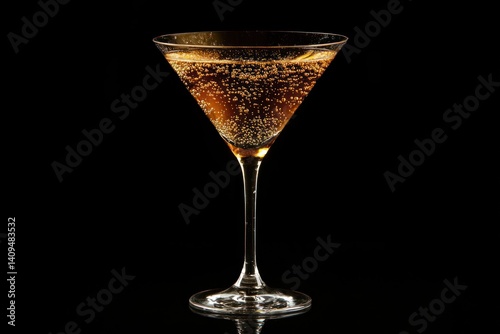 Wallpaper Mural Martini glass with liquid and bubbles against a black background. Torontodigital.ca