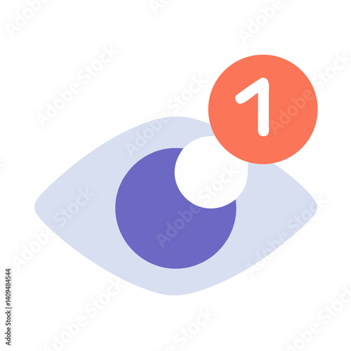 Notification Eye Icon Representing New Viewer Alert