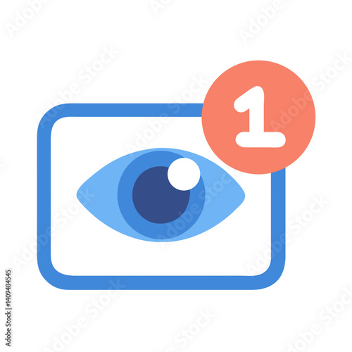 Notification Eye Icon Representing New Viewer Alert