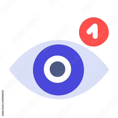 Notification Eye Icon Representing New Viewer Alert