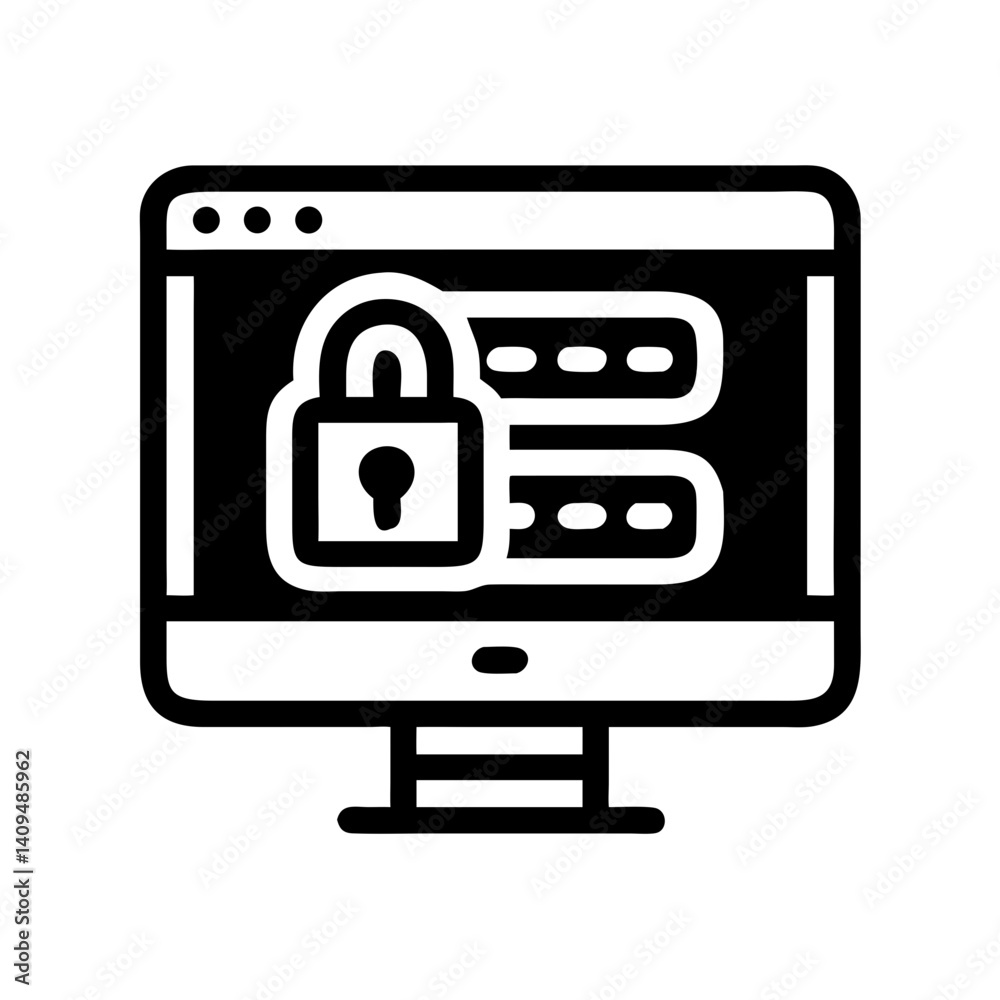 Password Screen Icon Representing Secure Authentication Password Screen Icon Representing Secure Authentication