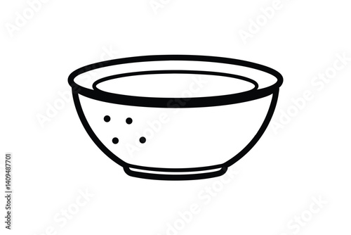 Minimalist Bowl Illustration Black And White Line Art Graphic Perfect For Food Presentation And Culinary Themes Simple Kitchenware