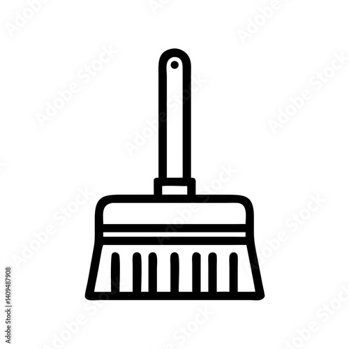 Push Broom Icon Representing Cleaning Equipment