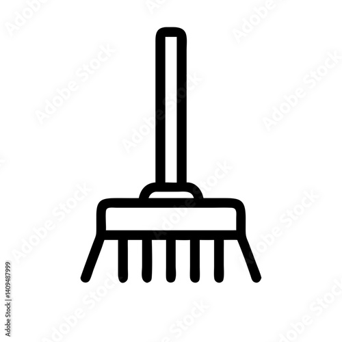 Push Broom Icon Representing Cleaning Equipment