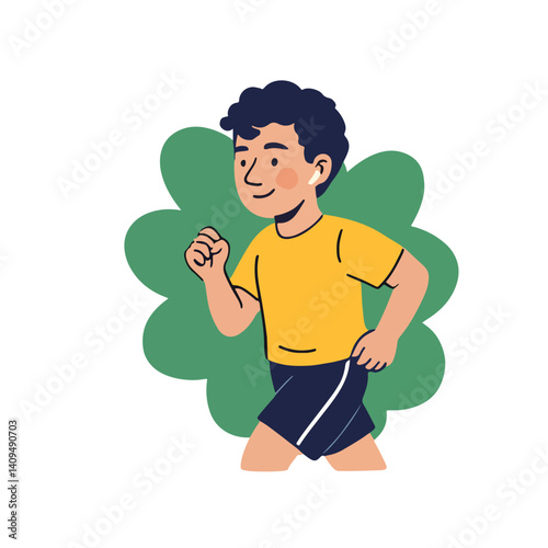 Fun and engaging flat design illustrations of children doing daily activities – studying, jogging, playing guitar, waking up, sleeping, and eating. Great for educational material, kids' content