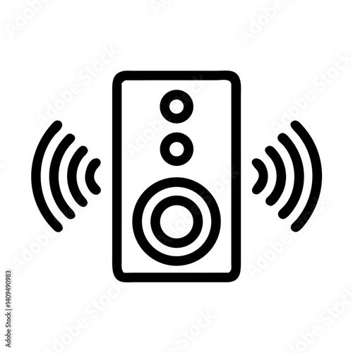 Speaker with Sound Waves Icon Representing Party Music