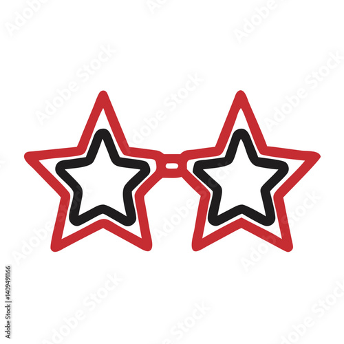 Star-Shaped Glasses Icon Representing Party Accessory