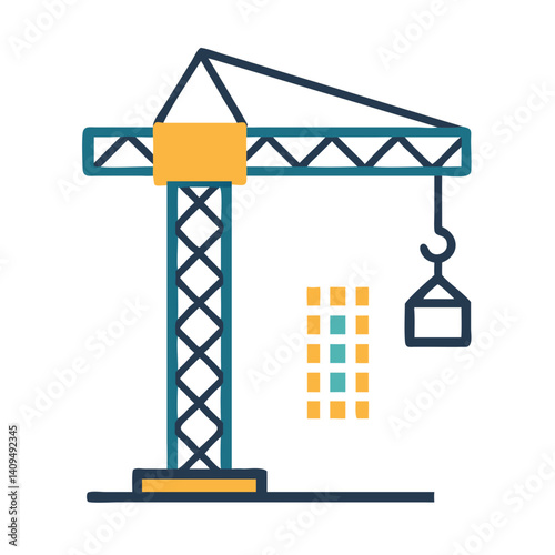 Tower Crane Icon Representing Building Construction