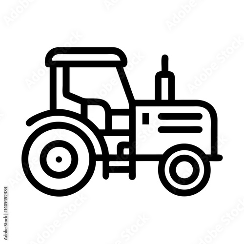 Tractor Icon Representing Farm Machinery