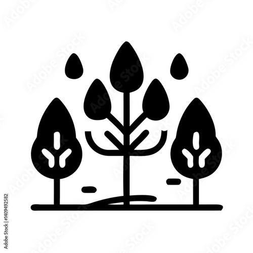 Tree Icon Representing Reforestation or Forest Conservation