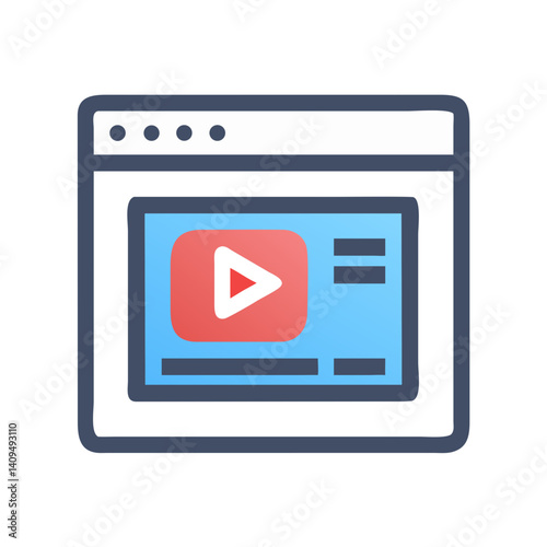 Video Player in Browser Icon Representing Web Streaming