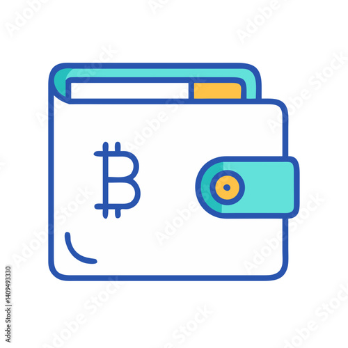Wallet with Bitcoin Icon Representing Crypto Wallet
