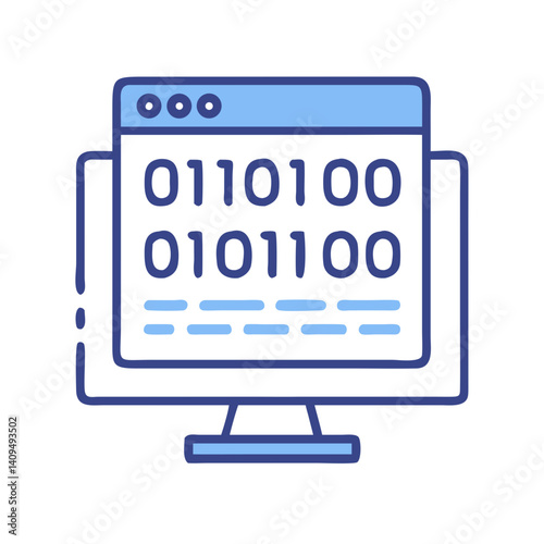 Web Code Display Icon Representing Binary Programming