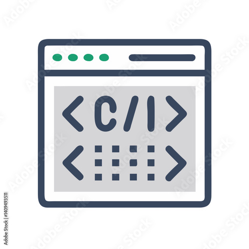 Web Code Display Icon Representing Binary Programming