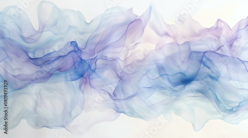 Abstract Watercolor Wash in Shades of Light Blue, Cyan, and Purple