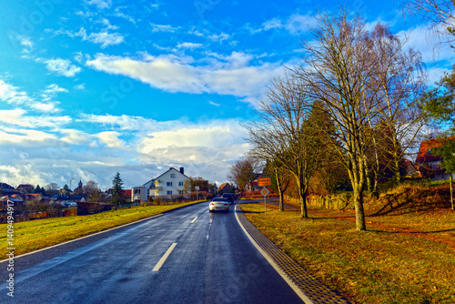 Staatsstraße 2316 vor Schollbrunn in Unterfranken (Bayern)