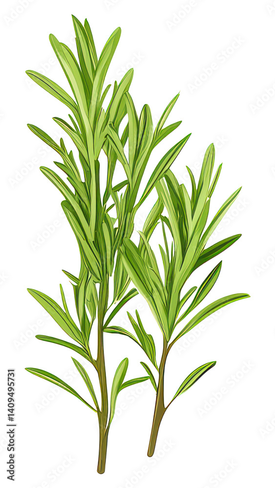 Fototapeta premium PNG Culinary rosemary herbs leaf leaves illustration plant.
