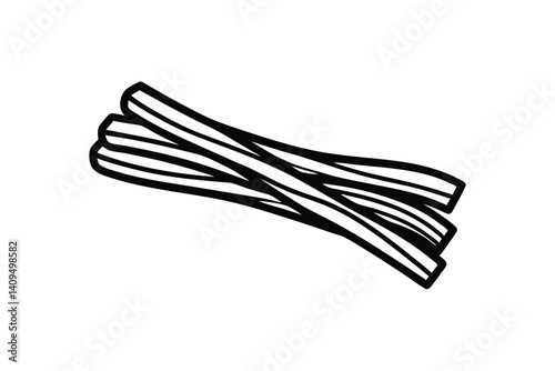 Fresh Leeks Illustration Bunch Of Green Onions Food Ingredient In Black And White Hand Drawn Style Kitchen Vegetables