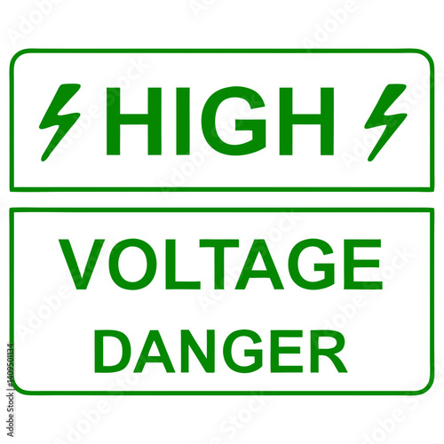 High Voltage Warning Sign Electric Themed Icon Line Art Vector Illustration