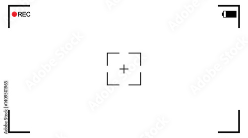 camera viewfinder template, photo camera screen, video recording interface on transparent background