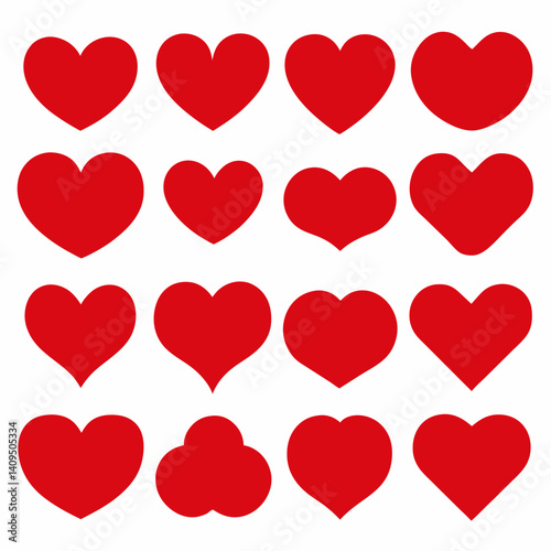 Heart Icon Set – Vector Love and Valentine Symbol Collection
