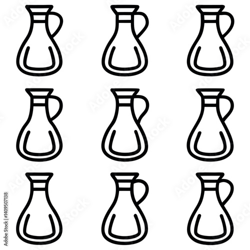 stylized, black-line illustrations of glass oil or vinegar cruets.