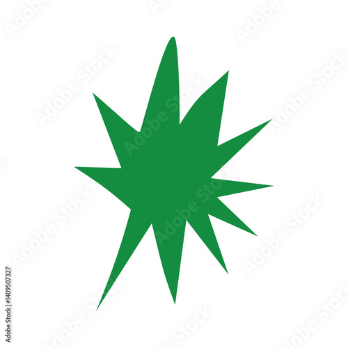 Quadro em tela random green spiky shape