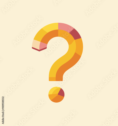 Question mark pencil with color block design